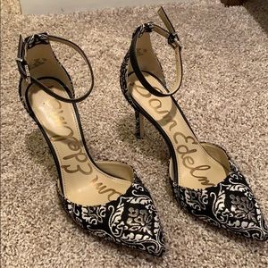 Sam Edelman Ankle Strap Fabric Heels